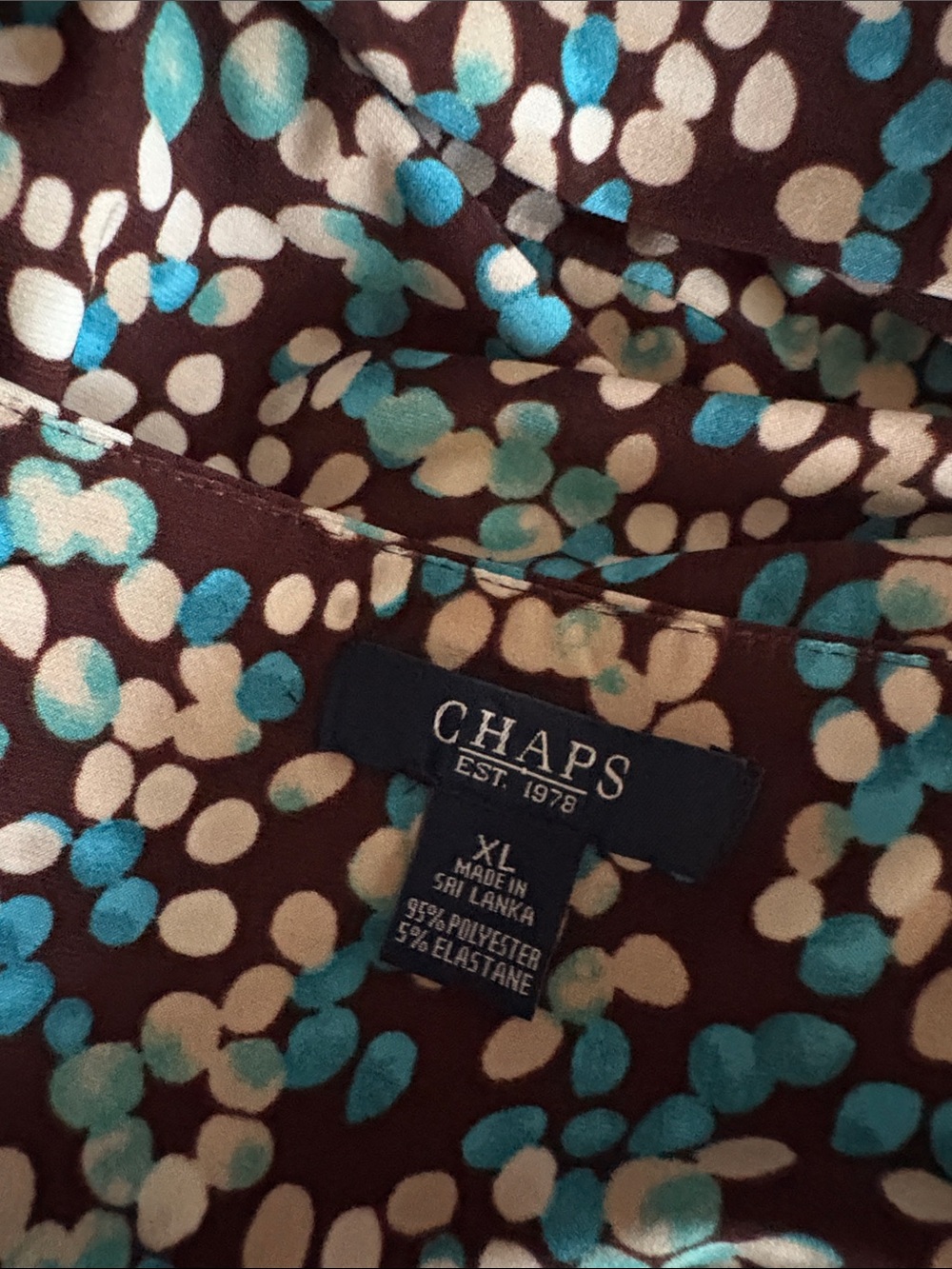 Chaps XL dress comfy brown blue 1959 - Picture 6 of 6
